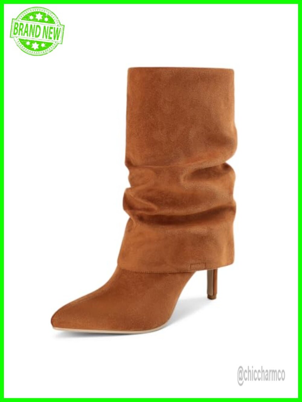Faux Leather Slouch Ankle Boots Stiletto Heel Pointed Toe Zip Booties